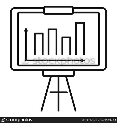 Finance report board icon. Outline finance report board vector icon for web design isolated on white background. Finance report board icon, outline style