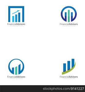 financial advisors logo design template vector icon