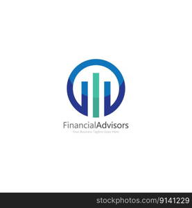 financial advisors logo design template vector icon