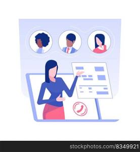 Financial advisory service isolated concept vector illustration. Group of multiethnic business people using financial advisor services, commercial bank, corporate banking vector concept.. Financial advisory service isolated concept vector illustration.