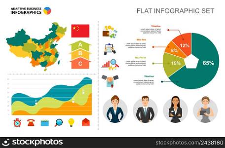 Financial area and pie chart template for presentation. Business data. Abstract elements of diagram, graphic. Report, finance, marketing or analysis creative concept for infographic.