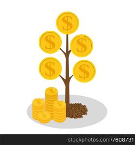 Financial concept. Money tree - symbol of successful business. Vector Illustration EPS10. Financial concept. Money tree - symbol of successful business. Vector Illustration