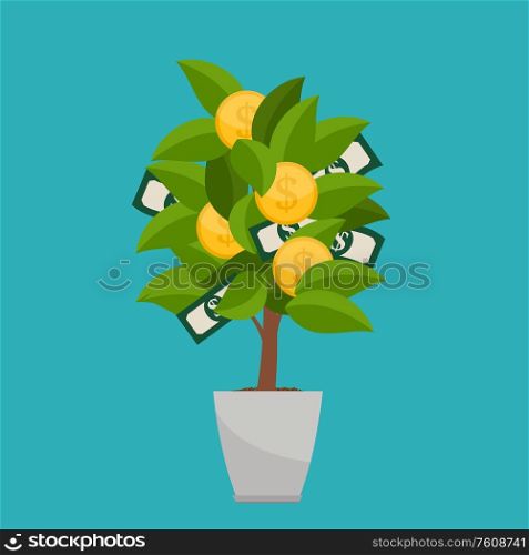 Financial concept. Money tree - symbol of successful business. Vector Illustration EPS10. Financial concept. Money tree - symbol of successful business. Vector Illustration