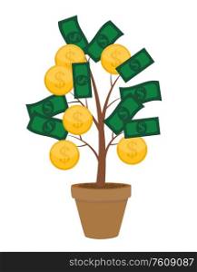 Financial concept. Money tree - symbol of successful business. Vector Illustration. Financial concept. Money tree - symbol of successful business. Vector Illustration EPS10