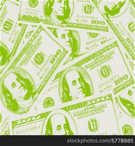Financial concept of earnings, American dollars, background. Vector illustration.