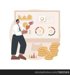 Financial data management abstract concept vector illustration. Financial services software, business strategy, digital data report, risk management, analytics, visualization tool abstract metaphor.. Financial data management abstract concept vector illustration.