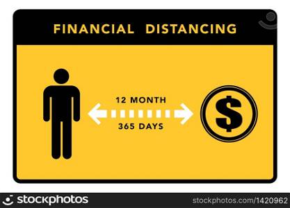 Financial distancing banner. Vector illustration eps10