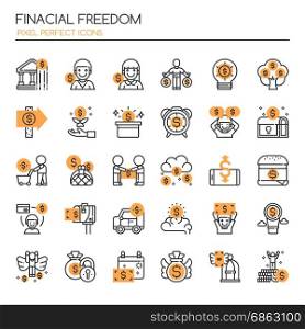 Financial Freedom , Thin Line and Pixel Perfect Icons