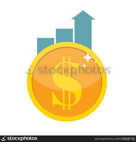 Financial growth concept. Finance performance of return on investment ROI with arrow. Vector Illustration EPS10. Financial growth concept. Finance performance of return on investment ROI with arrow. Vector Illustration