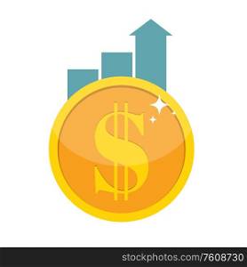 Financial growth concept. Finance performance of return on investment ROI with arrow. Vector Illustration EPS10. Financial growth concept. Finance performance of return on investment ROI with arrow. Vector Illustration