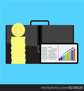 Financial growth in business. Growth financial planning, finance graph investment, vector illustration. Financial growth in business