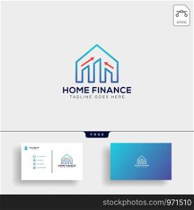 financial home, logo template vector illustration with business card, icon elements isolated. financial home, logo template vector illustration with business card