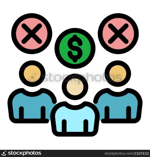 Financial investors icon. Outline financial investors vector icon color flat isolated. Financial investors icon color outline vector