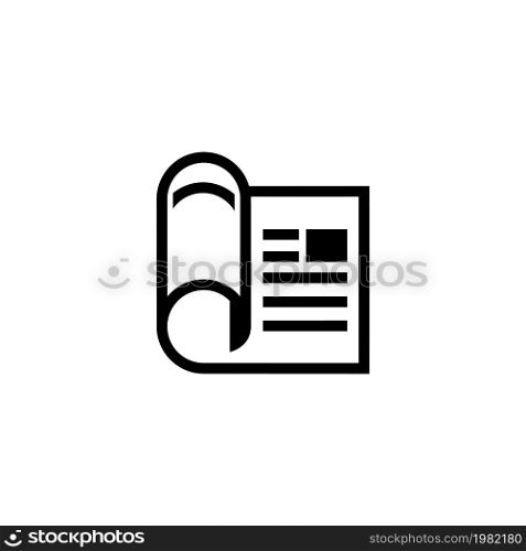 Financial Newspaper. Flat Vector Icon. Simple black symbol on white background. Financial Newspaper Flat Vector Icon