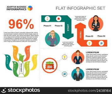 Financial percentage chart template for presentation. Business data. Abstract elements of diagram, graphic. Progress, economy, management or statistics creative concept for infographic, project.