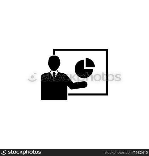 Financial Presentation. Flat Vector Icon illustration. Simple black symbol on white background. Financial Presentation sign design template for web and mobile UI element. Financial Presentation Flat Vector Icon