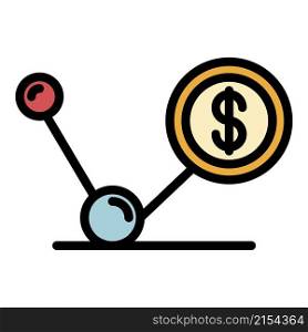 Financial relations icon. Outline financial relations vector icon color flat isolated. Financial relations icon color outline vector