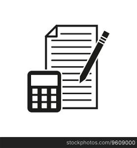 Financial report, calculate money documents icon. Business account report, accounting of secretary for investing symbol. Vector illustration. EPS 10. Stock image.. Financial report, calculate money documents icon. Business account report, accounting of secretary for investing symbol. Vector illustration. EPS 10.