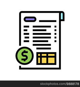 financial report color icon vector. financial report sign. isolated symbol illustration. financial report color icon vector illustration