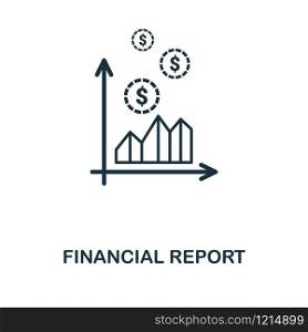 Financial Report creative icon. Simple element illustration. Financial Report concept symbol design from personal finance collection. Can be used for mobile and web design, apps, software, print.. Financial Report icon. Line style icon design from personal finance icon collection. UI. Pictogram of financial report icon. Ready to use in web design, apps, software, print.