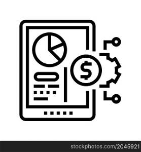 financial report on tablet screen line icon vector. financial report on tablet screen sign. isolated contour symbol black illustration. financial report on tablet screen line icon vector illustration