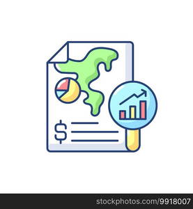 Financial report RGB color icon. Formal records of financial activities and transactions of business and companies. Isolated vector illustration. Financial report RGB color icon