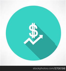 financial report with dollar icon. Flat modern style vector illustration