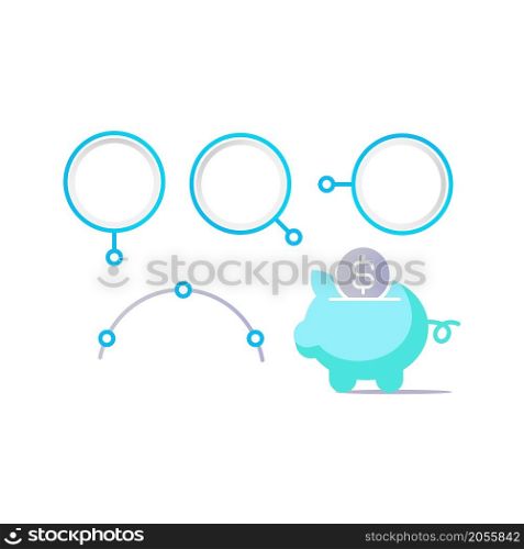 Financial savvy person infographic chart design element set. Abstract vector symbols for infochart with blank copy spaces. Kit with shapes for instructional graphics. Visual data presentation. Financial savvy person infographic chart design element set