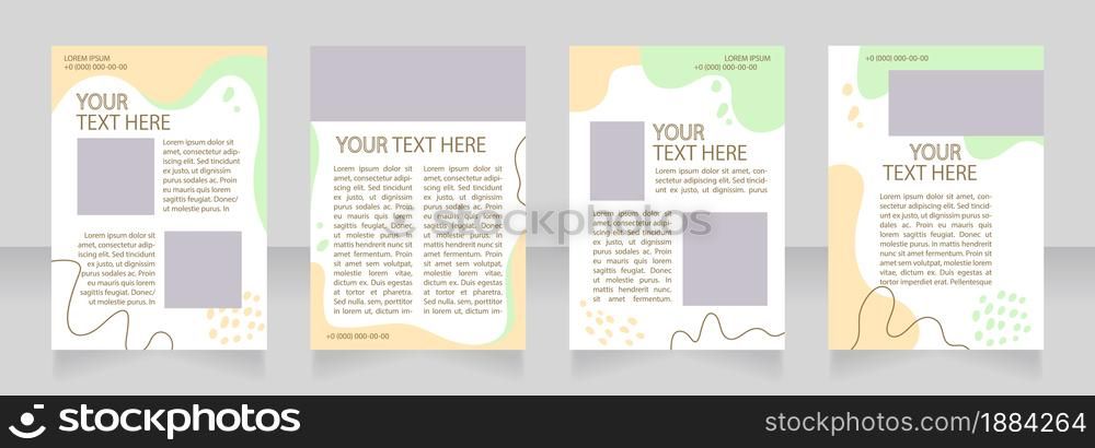 Financial services blank brochure layout design. Accounting. Vertical poster template set with empty copy space for text. Premade corporate reports collection. Editable flyer paper pages. Financial services blank brochure layout design