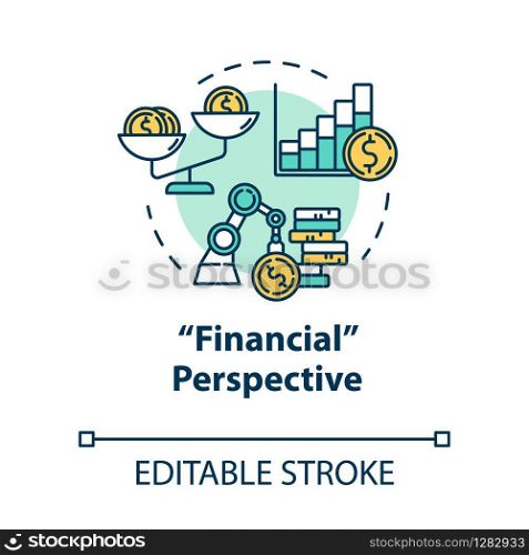 Financial strategies concept icon. Earning money. Capital growth. Accounting for income. Self-building idea thin line illustration. Vector isolated outline RGB color drawing. Editable stroke