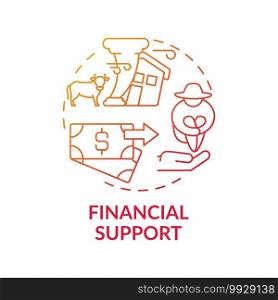 Financial support of ecology initiative concept icon. Ecology banking idea thin line illustration. Climate change . Vector isolated outline RGB color drawing. Green banking. Financial support of ecology initiative concept icon