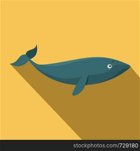 Finback whale icon. Flat illustration of finback whale vector icon for web design. Finback whale icon, flat style