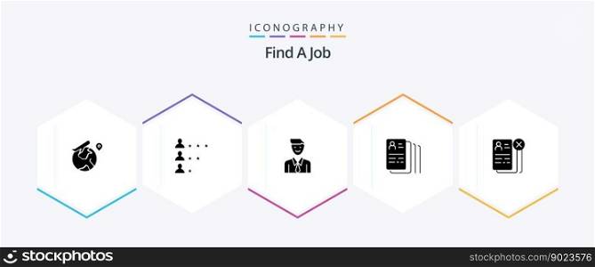 Find A Job 25 Glyph icon pack including business. job. business. find. selection