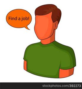 Find a job icon. Cartoon illustration of find a job vector icon for web. Find a job icon, cartoon style