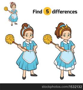 Find differences, education game for children, Maid