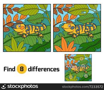 Find differences education game for children, Xenosaurus
