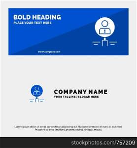 Find, Glass, Hiring, Human, Magnifier, People, Resource, Search SOlid Icon Website Banner and Business Logo Template