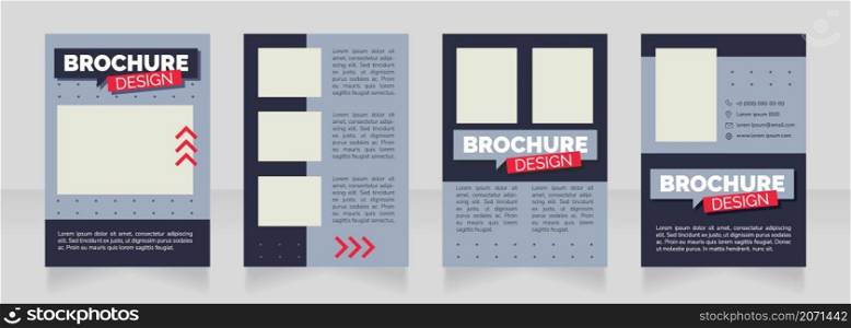 Find hiring companies blank brochure design. Template set with copy space for text. Premade corporate reports collection. Editable 4 paper pages. Rubik Black, Regular, Light fonts used. Find hiring companies blank brochure design