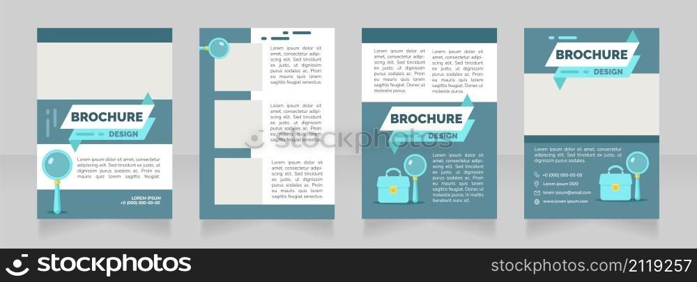 Find job during coronavirus blank brochure design. Template set with copy space for text. Premade corporate reports collection. Editable 4 paper pages. Raleway Black, Regular, Light fonts used. Find job during coronavirus blank brochure design