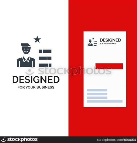 Find Job, Human Resource, Magnifier, Personal Grey Logo Design and Business Card Template