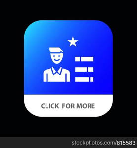 Find Job, Human Resource, Magnifier, Personal Mobile App Button. Android and IOS Glyph Version