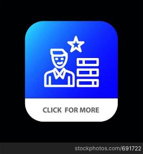 Find Job, Human Resource, Magnifier, Personal Mobile App Button. Android and IOS Line Version