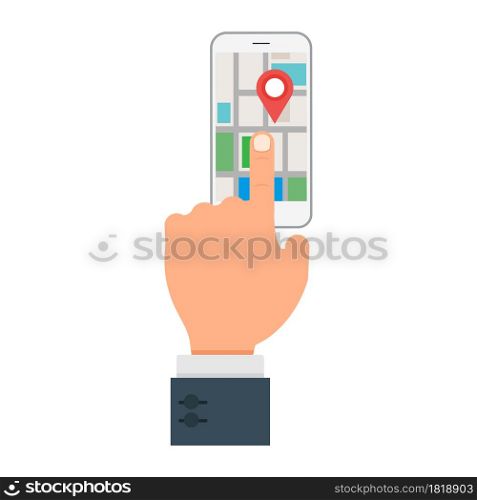Find location icon vector illustration travel symbol pin. Hand direction navigation find location road place search gps marker position street. Web route concept travel destination pointer cartography