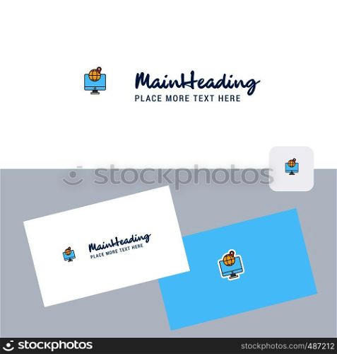 FInd location vector logotype with business card template. Elegant corporate identity. - Vector