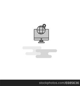 FInd location Web Icon. Flat Line Filled Gray Icon Vector