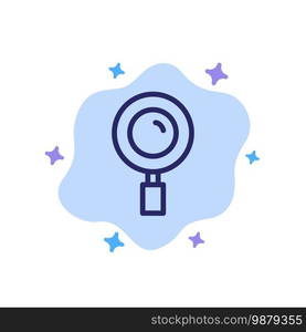 Find, Magnifier, Magnifying, Search Blue Icon on Abstract Cloud Background