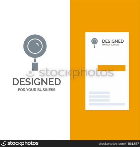 Find, Magnifier, Magnifying, Search Grey Logo Design and Business Card Template