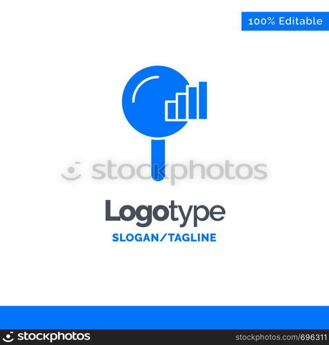 Find, Search, Service, Signal Blue Solid Logo Template. Place for Tagline