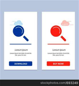 Find, Search, View Blue and Red Download and Buy Now web Widget Card Template