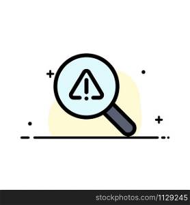 Find, Search, View, Error Business Flat Line Filled Icon Vector Banner Template